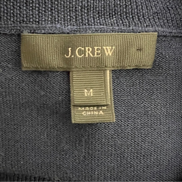 J.Crew 100% Merino Wool Navy Crewneck Sweater Classic Knit Women’s Size Medium - Picture 5 of 8